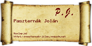 Paszternák Jolán névjegykártya